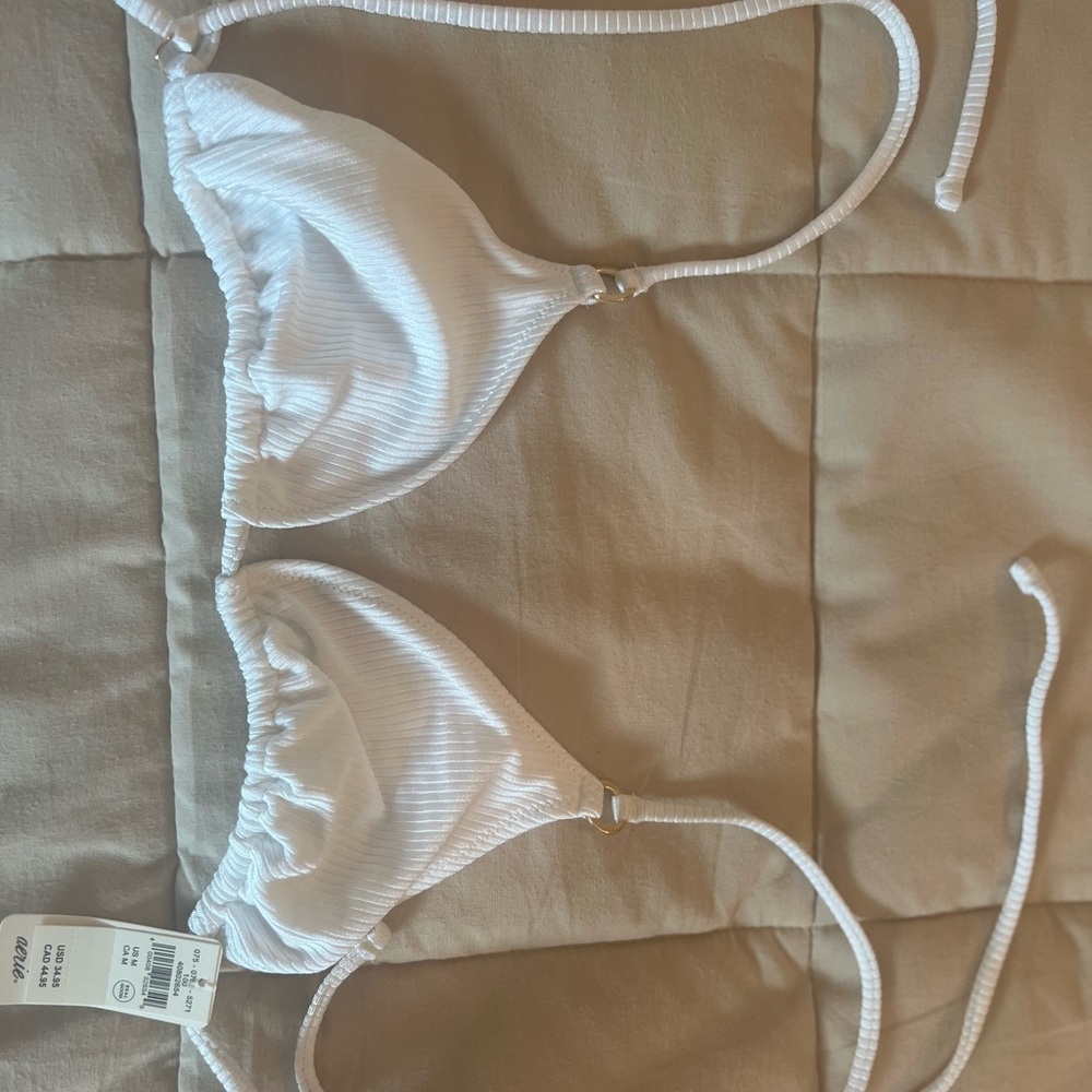 aerie real good ribbed triangle bikini top